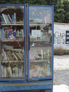 Gap Filler book exchange in vacant lot using an old commercial fridge (Source: Jolie Wills)